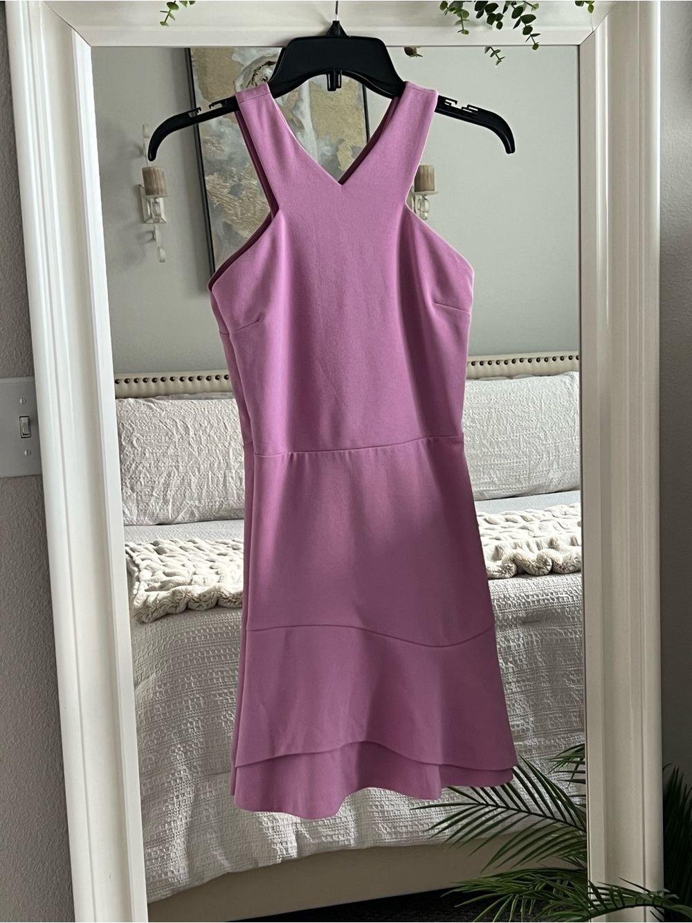 V-Neck Sleeveless Mini Dress in Soft Pink
